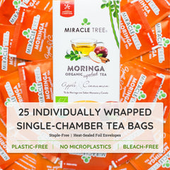 Té de Moringa Orgánico - Manzana y Canela - Sin Cafeína - Dentro de la caja