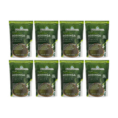 Organic Moringa Powder - 16oz Pouch - Pack of 8 (128 oz) - Front of pouch