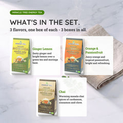 Organic Moringa Energy Tea Bundle - Oomph Set - 3 Flavors - What's in the set