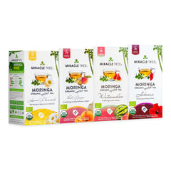 Organic Moringa Tea Bundle - Life Set - 4 Flavors - Front of box