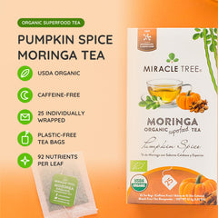 Té de Moringa Orgánico - Calabaza Especiada - Sin Cafeína - De un vistazo