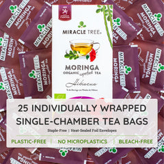 Té de Moringa Orgánico - Hibisco - Sin Cafeína - Dentro de la caja