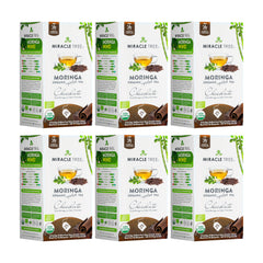Ekologiskt Moringate - Choklad - Koffeinfritt - 6-pack (150 tepåsar) - Förpackningens framsida