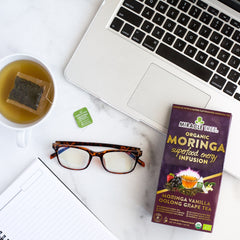 Thé Moringa Énergie Bio - Vanille-Oolong-Raisin - Alternative au Café - Art de vivre
