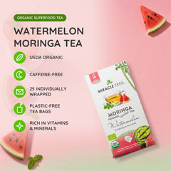 Tè alla Moringa Biologico - Anguria - Senza Caffeina - In breve