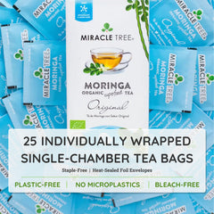 Organic Moringa Tea - Original - Caffeine-Free Herbal Tea - Inside the box