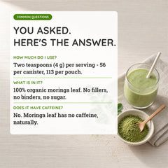 Frequently asked questions about organic moringa powder: taste, dosage and storage