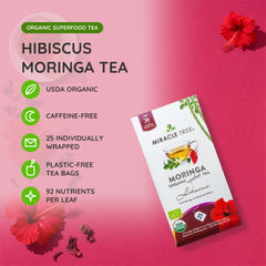 Té de Moringa Orgánico - Hibisco - Sin Cafeína - De un vistazo