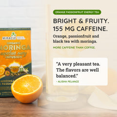 Thé Moringa Énergie Bio - Orange-Passion - Alternative au Café - Goût