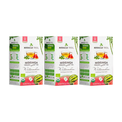 Té de Moringa Orgánico - Sandía - Sin Cafeína - Pack de 3 (75 bolsitas) - Frente de la caja