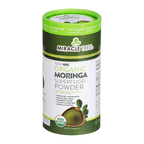 Bio-Moringa-Pulver - 8oz - Vorderseite der Schachtel