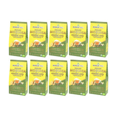 Té de Moringa Energético Orgánico - Jengibre-Limón - Alternativa al Café - Pack de 10 (160 bolsitas) - Frente de la caja