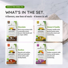 Organic Moringa Tea Bundle - Tranquility Set - 4 Flavors - What's in the set