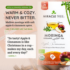 Té de Moringa Orgánico - Manzana y Canela - Sin Cafeína - Sabor