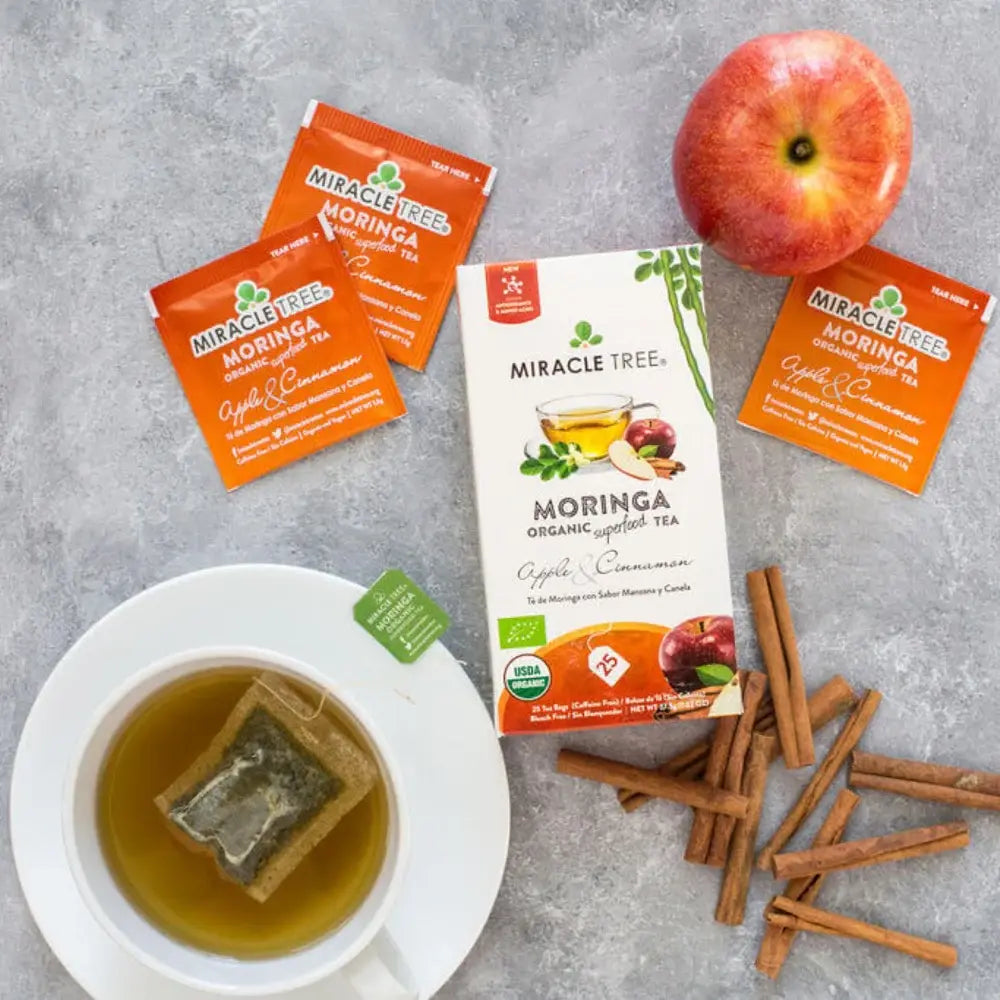 Apple Cinnamon Moringa Tea - Organic Caffeine-Free Herbal Tea