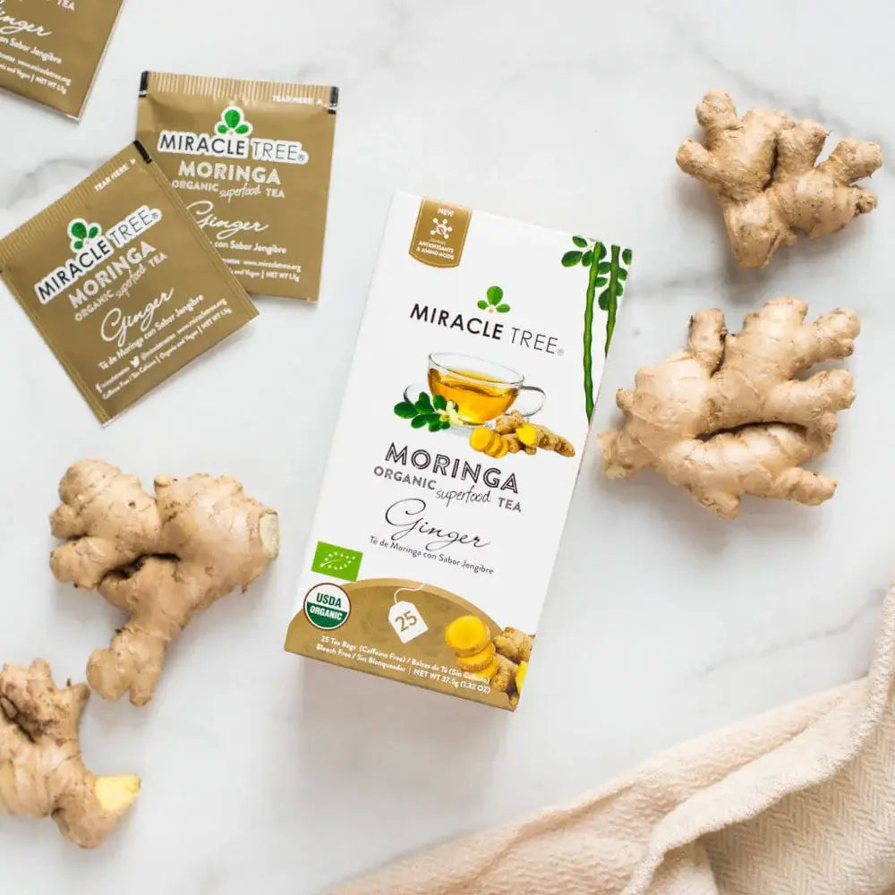 Ginger Moringa Tea - Organic Caffeine-Free Herbal Tea | Miracle Tree