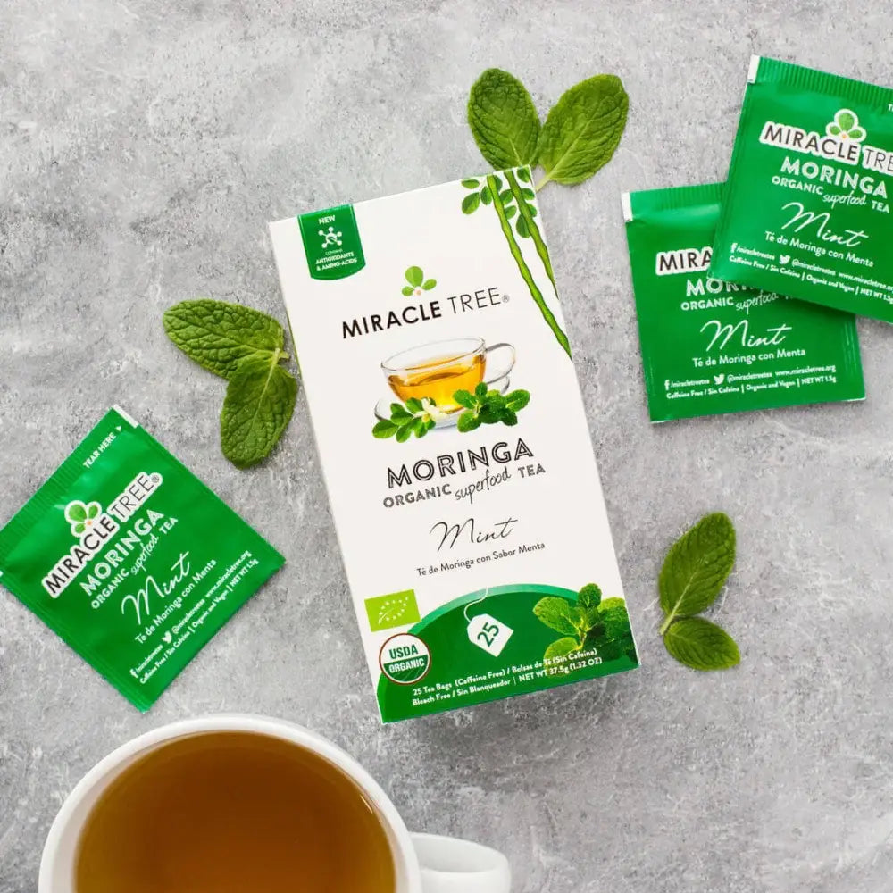 Mint Moringa Tea - Organic Caffeine-Free Herbal Tea | Miracle Tree