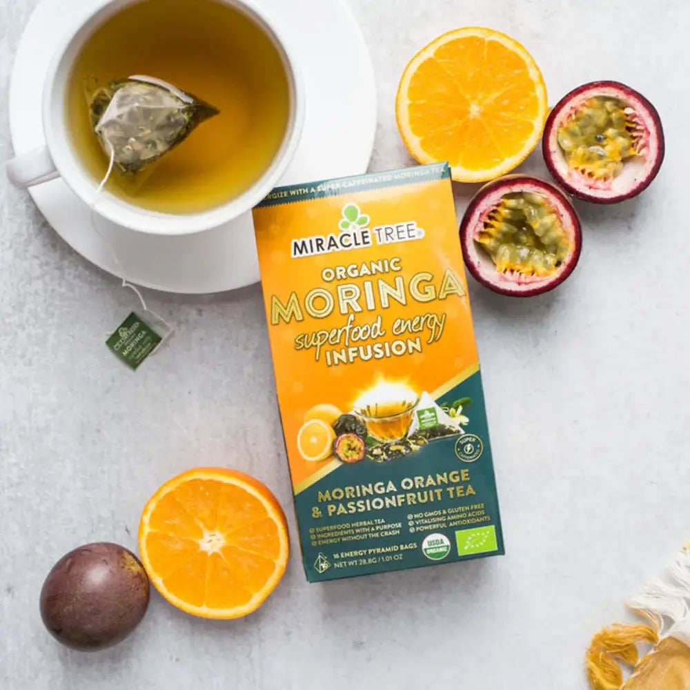 ここ　Miracle Cream1個 & Essence 2本セット Orange Passionfruit Energy Tea - 155mg Caffeine Coffee Alternative