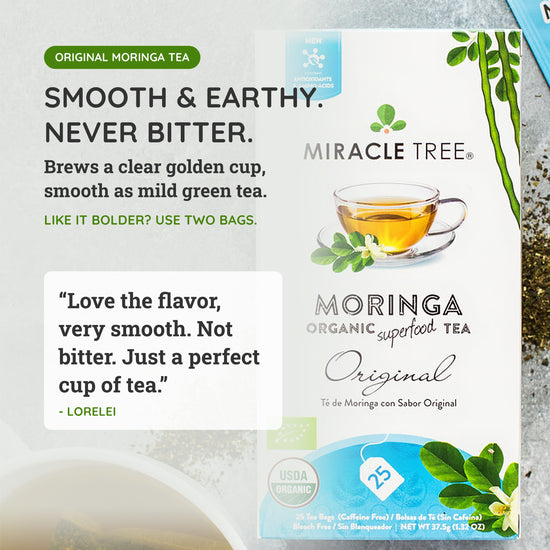 Organic Moringa Tea - Original - Caffeine-Free Herbal Tea - Taste