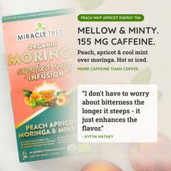 
                    
                      Thé Moringa Énergie Bio - Pêche-Menthe-Abricot - Alternative au Café - Goût
                    
                  