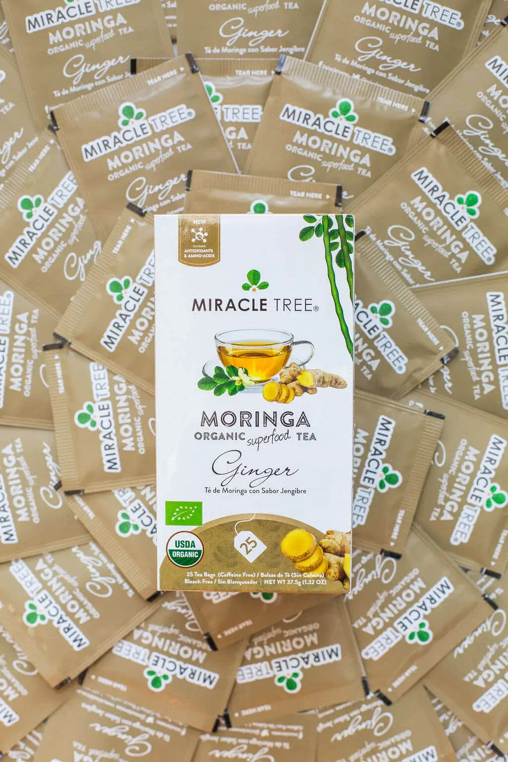 Ginger Moringa Tea - Organic Caffeine-Free Herbal Tea | Miracle Tree