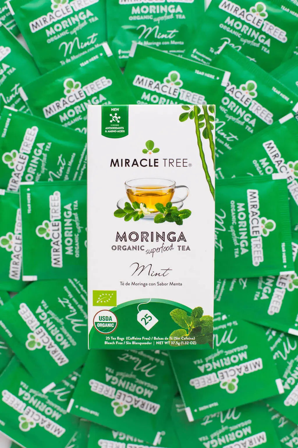 Mint Moringa Tea - Organic Caffeine-Free Herbal Tea | Miracle Tree