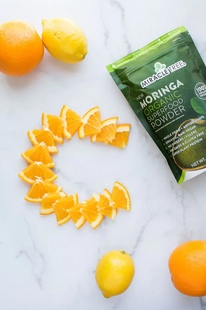 Moringa Powder Vitamin C Oranges
