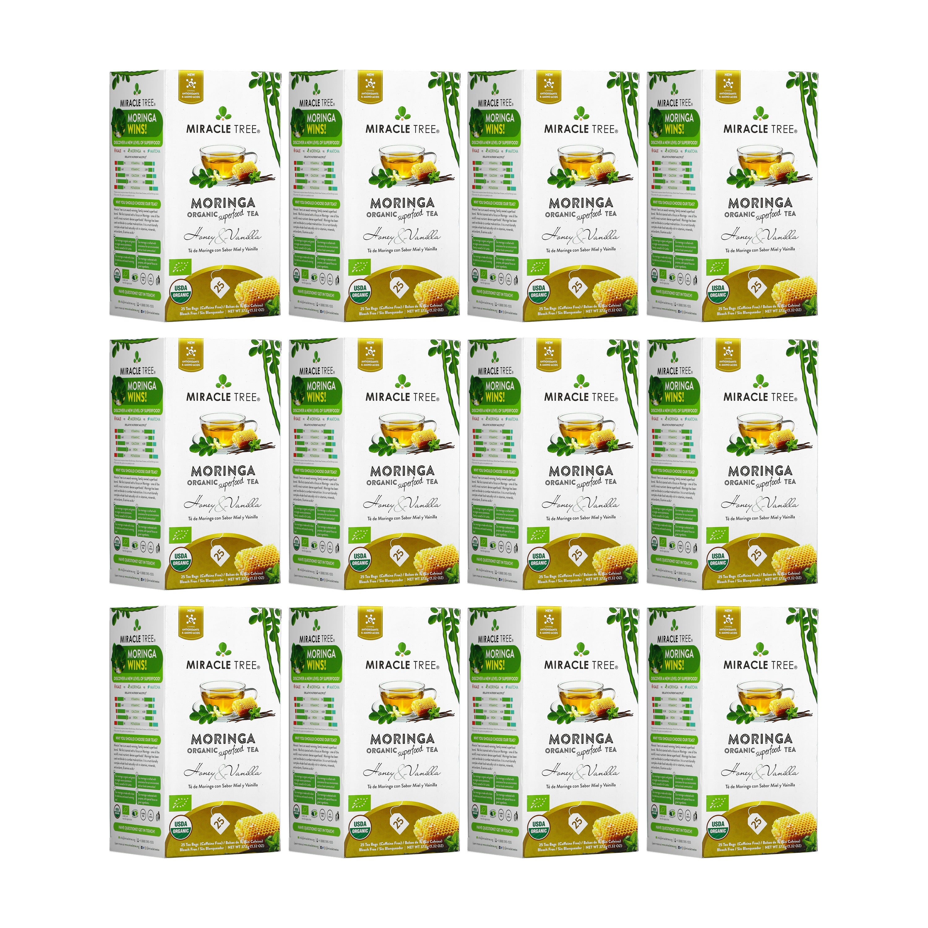 Honey Vanilla Moringa Tea, Caffeine-Free | Miracle Tree