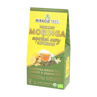 Organic Moringa Energy Tea - Ginger Lemon - Natural Coffee Alternative - Front of box