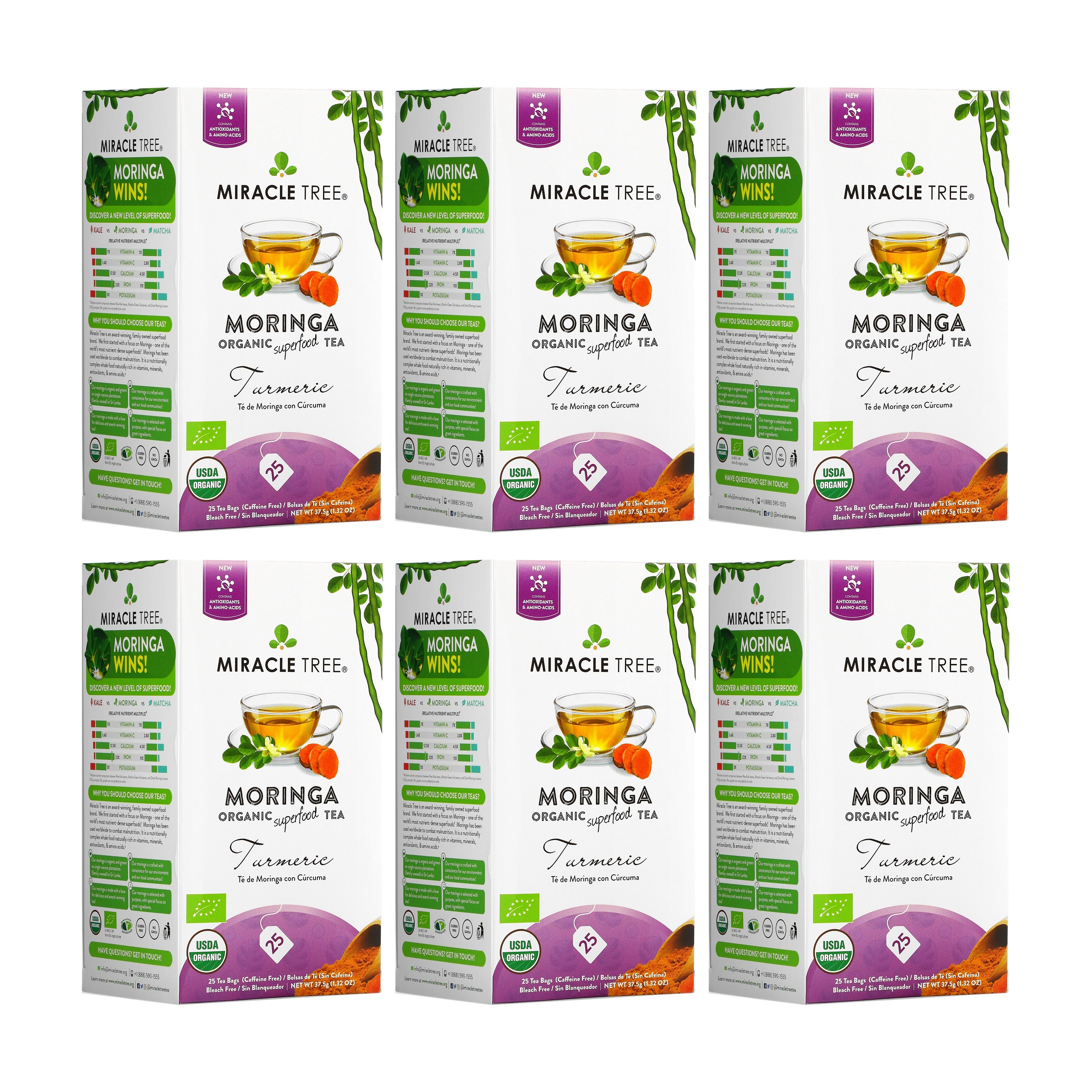 Turmeric Moringa Tea, Caffeine-Free | Miracle Tree