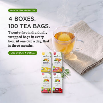 Organic Moringa Tea Bundle - Life Set - 4 Flavors - Value