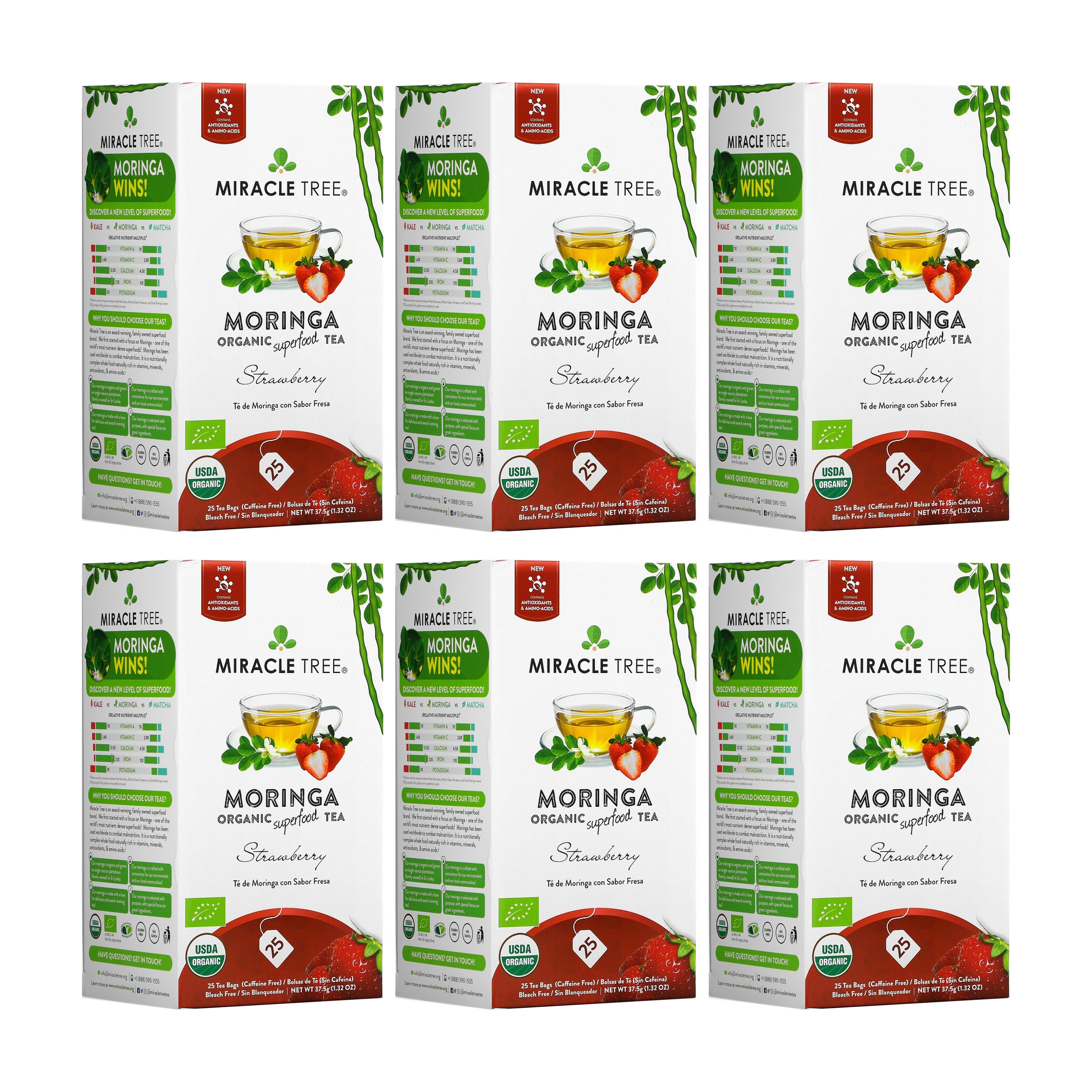 Strawberry Moringa Tea, Caffeine-Free | Miracle Tree
