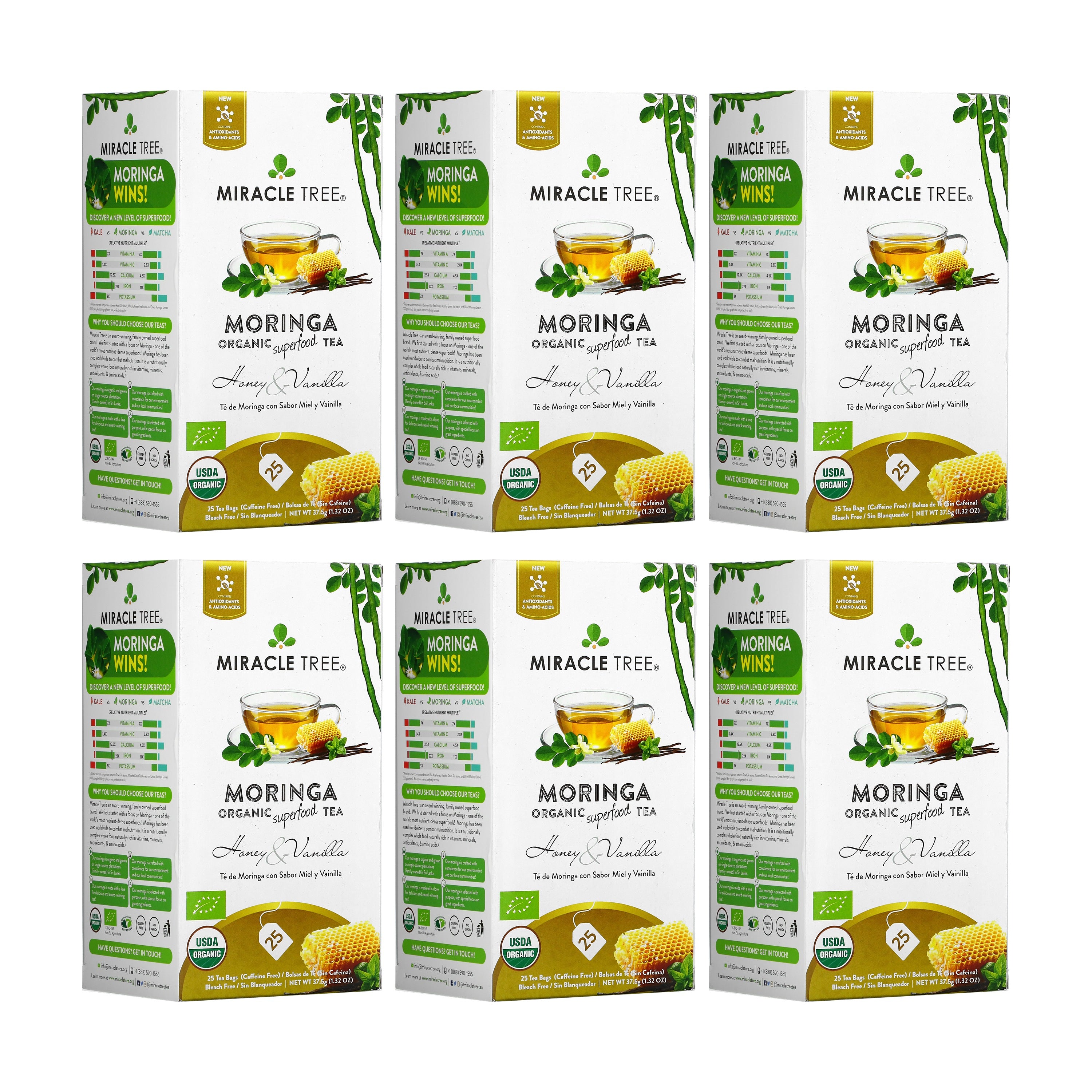 Honey Vanilla Moringa Tea, Caffeine-Free | Miracle Tree