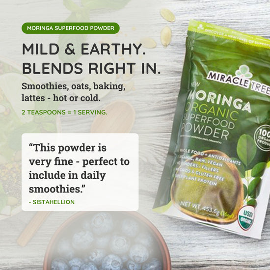 
                    
                      How to use the 16oz pouch of organic moringa powder: smoothies, lattes, soups and baking
                    
                  
