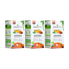 
                    
                      Té de Moringa Orgánico - Calabaza Especiada - Sin Cafeína - Pack de 3 (75 bolsitas) - Frente de la caja
                    
                  
