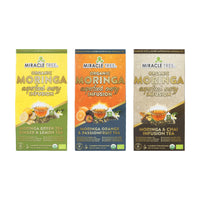 Organic Moringa Energy Tea Bundle - Oomph Set - 3 Flavors - Front of box