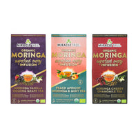 Organic Moringa Energy Tea Bundle - Verve Set - 3 Flavors - Front of box