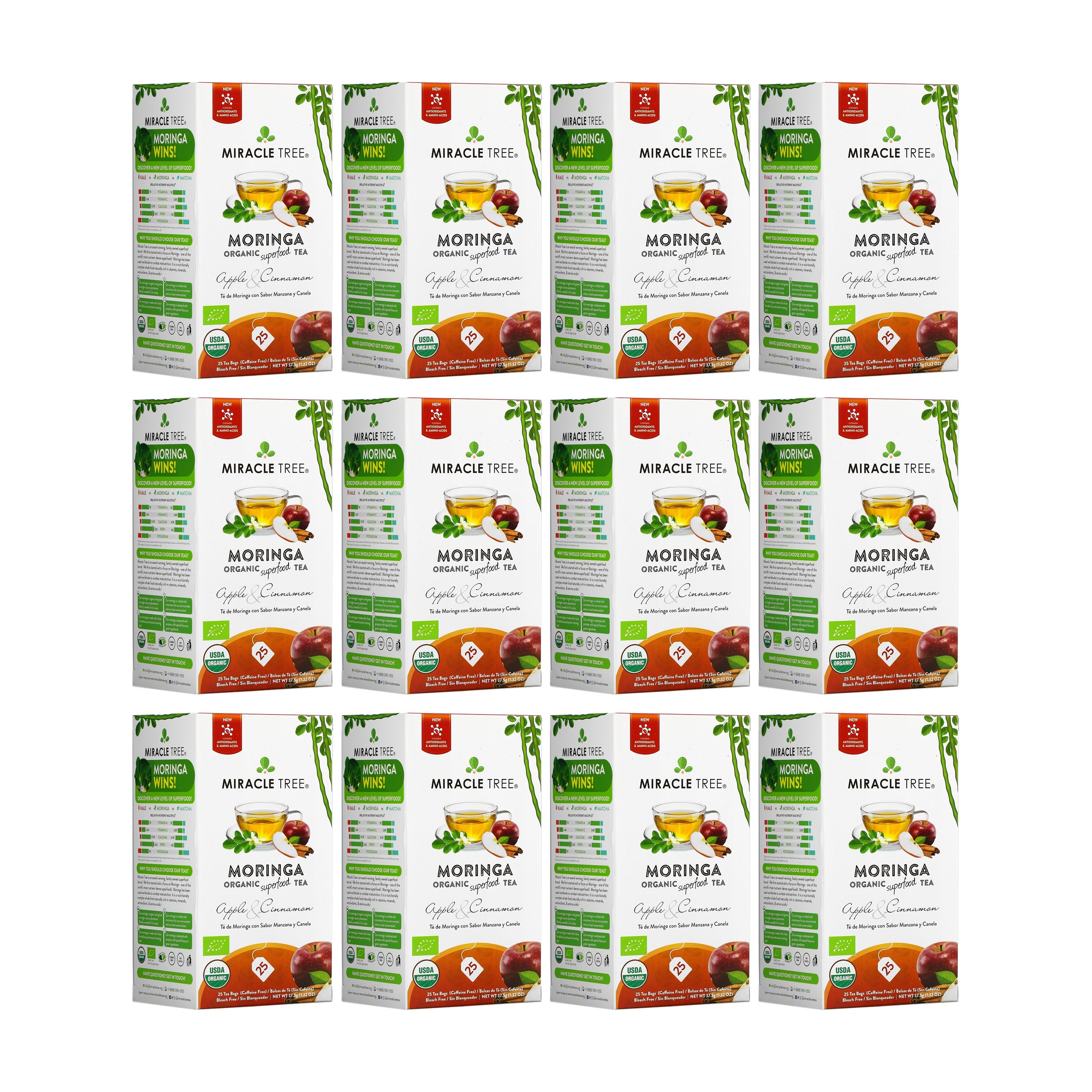 Apple Cinnamon Moringa Tea, Caffeine-Free | Miracle Tree