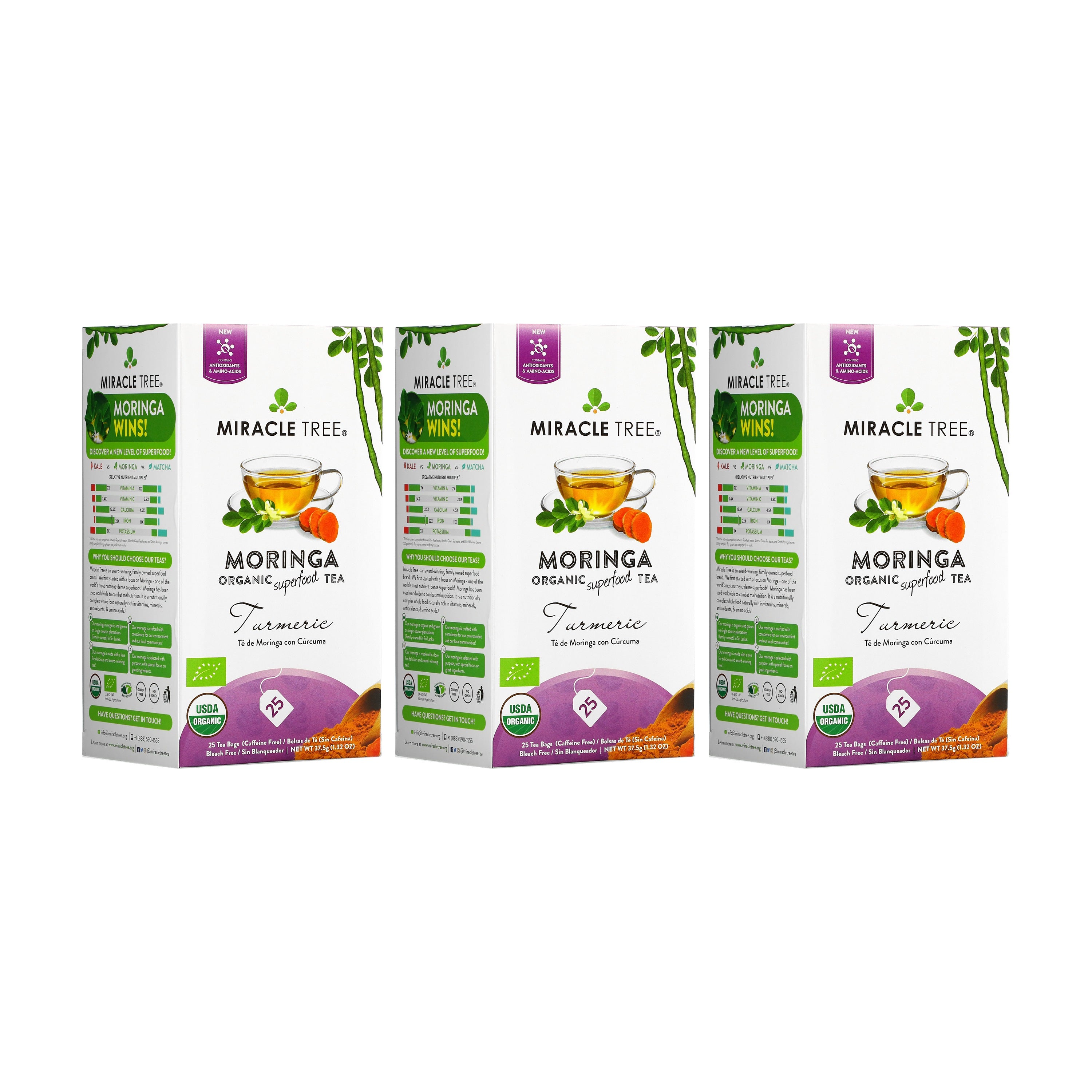 Turmeric Moringa Tea, Caffeine-Free | Miracle Tree