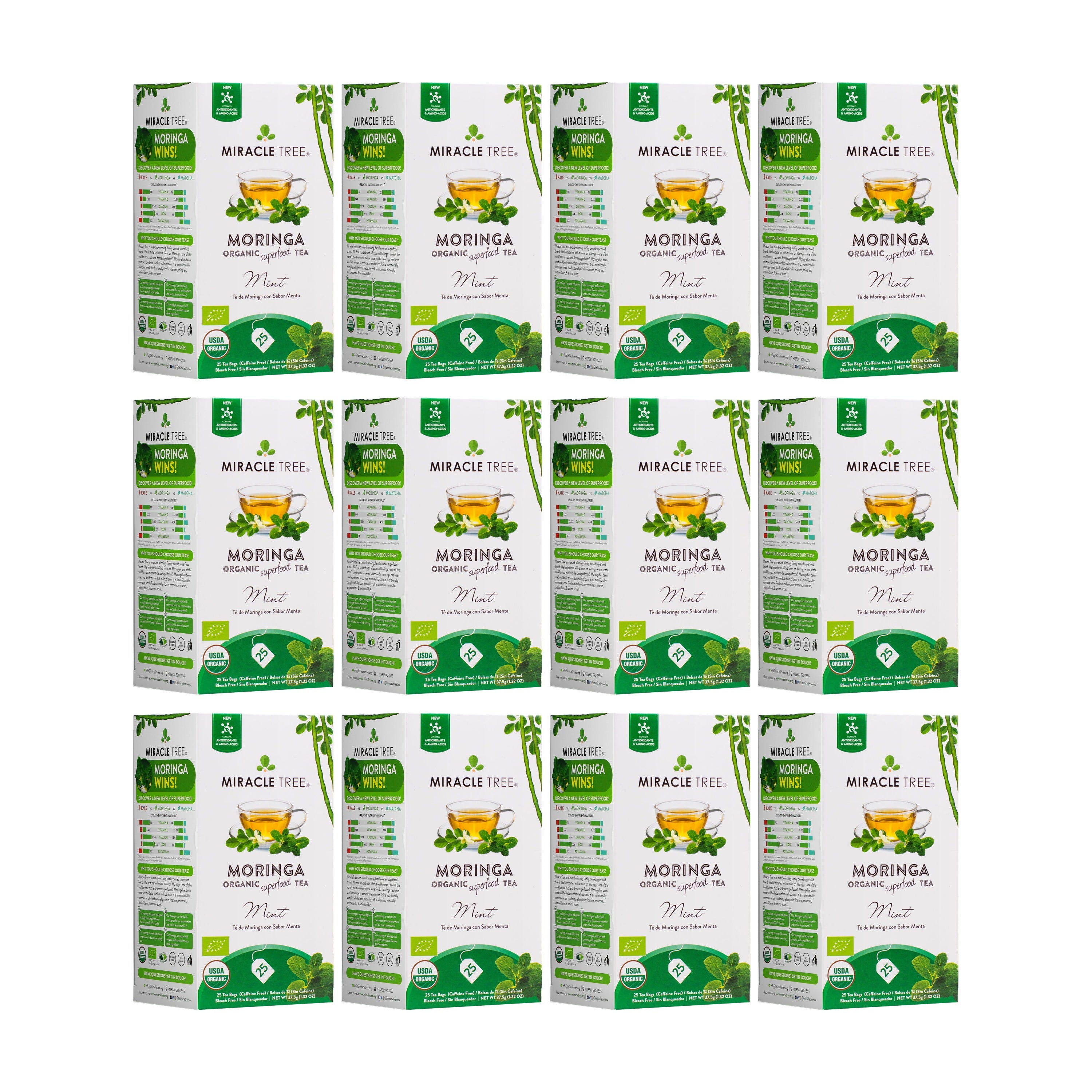 Mint Moringa Tea, Caffeine-Free | Miracle Tree