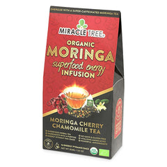 
                    
                      Thé Moringa Énergie Bio - Cerise-Camomille - Alternative au Café - Devant de la boîte
                    
                  
