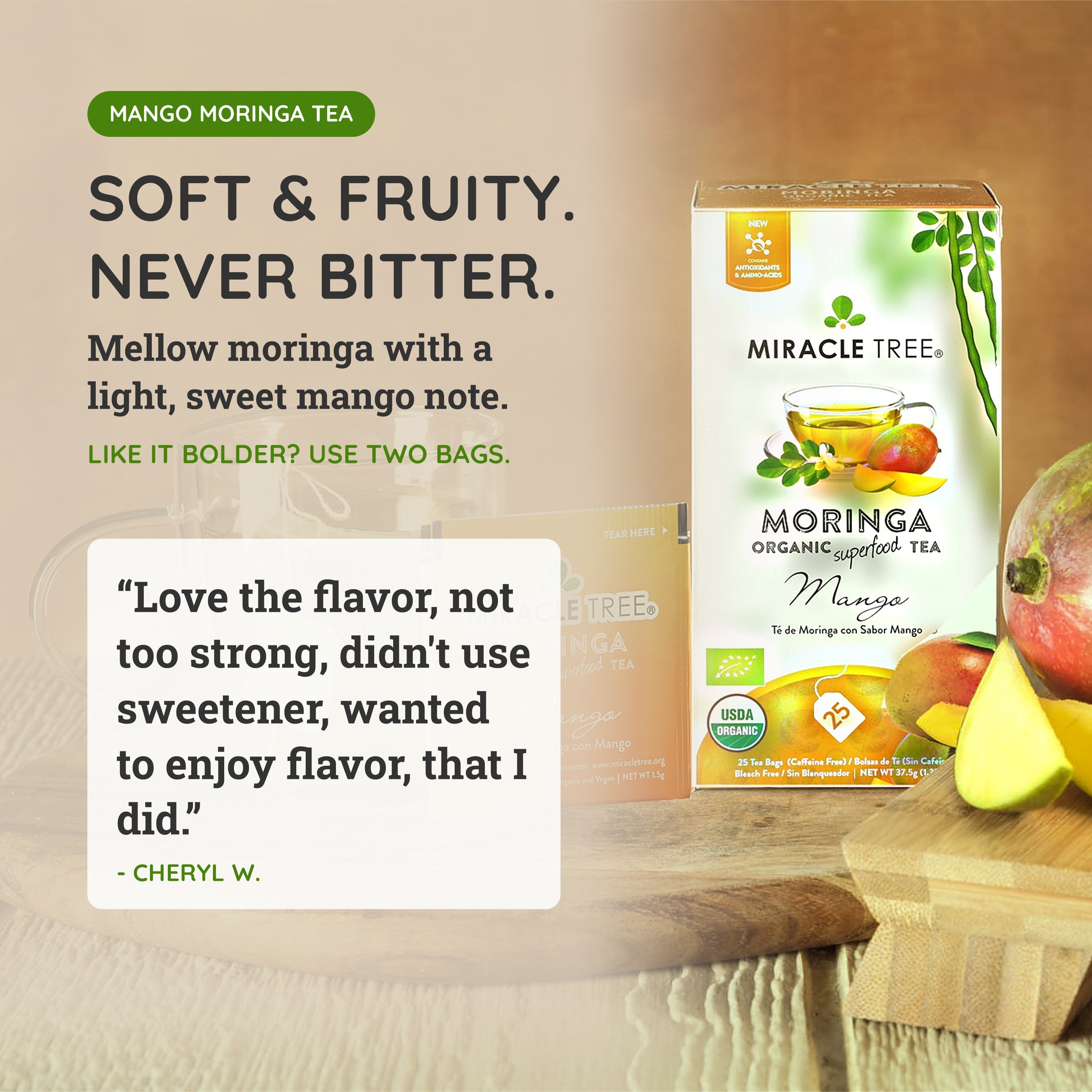 Mango Moringa Tea, Caffeine-Free | Miracle Tree