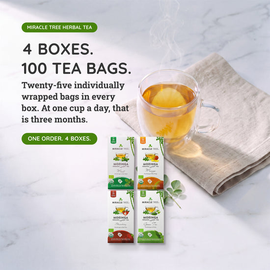 Organic Moringa Tea Bundle - Spirit Set - 4 Flavors - Value