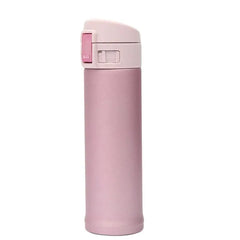 
                    
                      Stevvex 500ml insulated stainless steel travel tumbler in Pink, front view
                    
                  