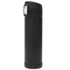 
                    
                      Stevvex 500ml insulated stainless steel travel tumbler in Black, front view
                    
                  