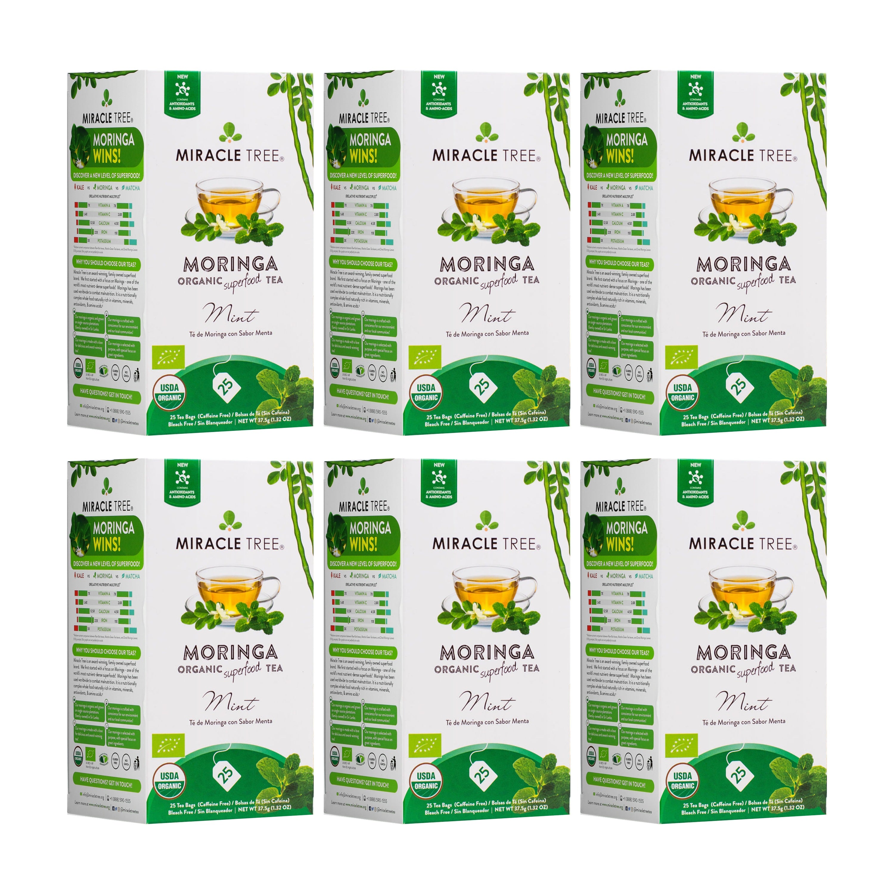 Mint Moringa Tea, Caffeine-Free | Miracle Tree