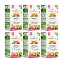 
                    
                      Té de Moringa Orgánico - Sandía - Sin Cafeína - Pack de 6 (150 bolsitas) - Frente de la caja
                    
                  