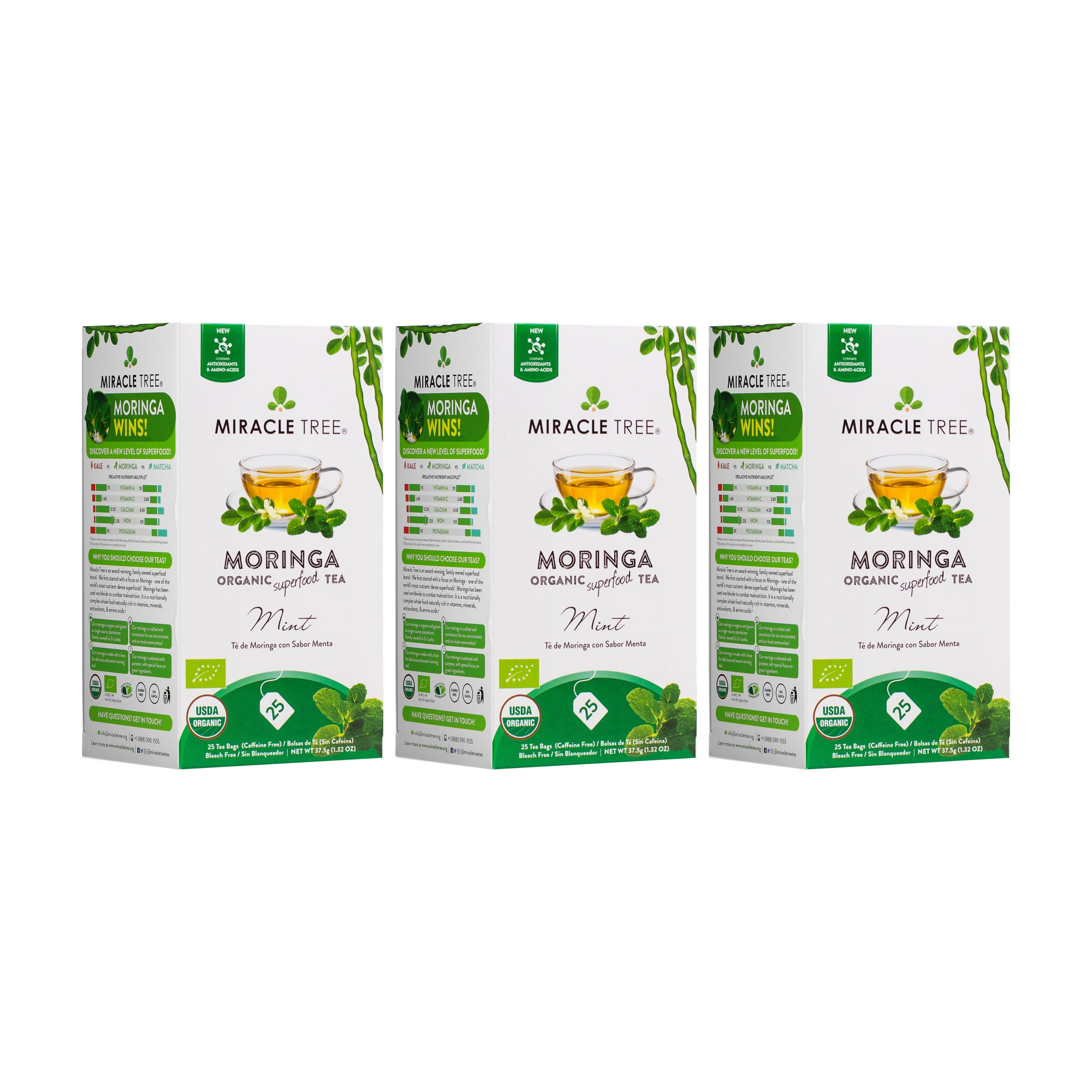 Mint Moringa Tea, Caffeine-Free | Miracle Tree