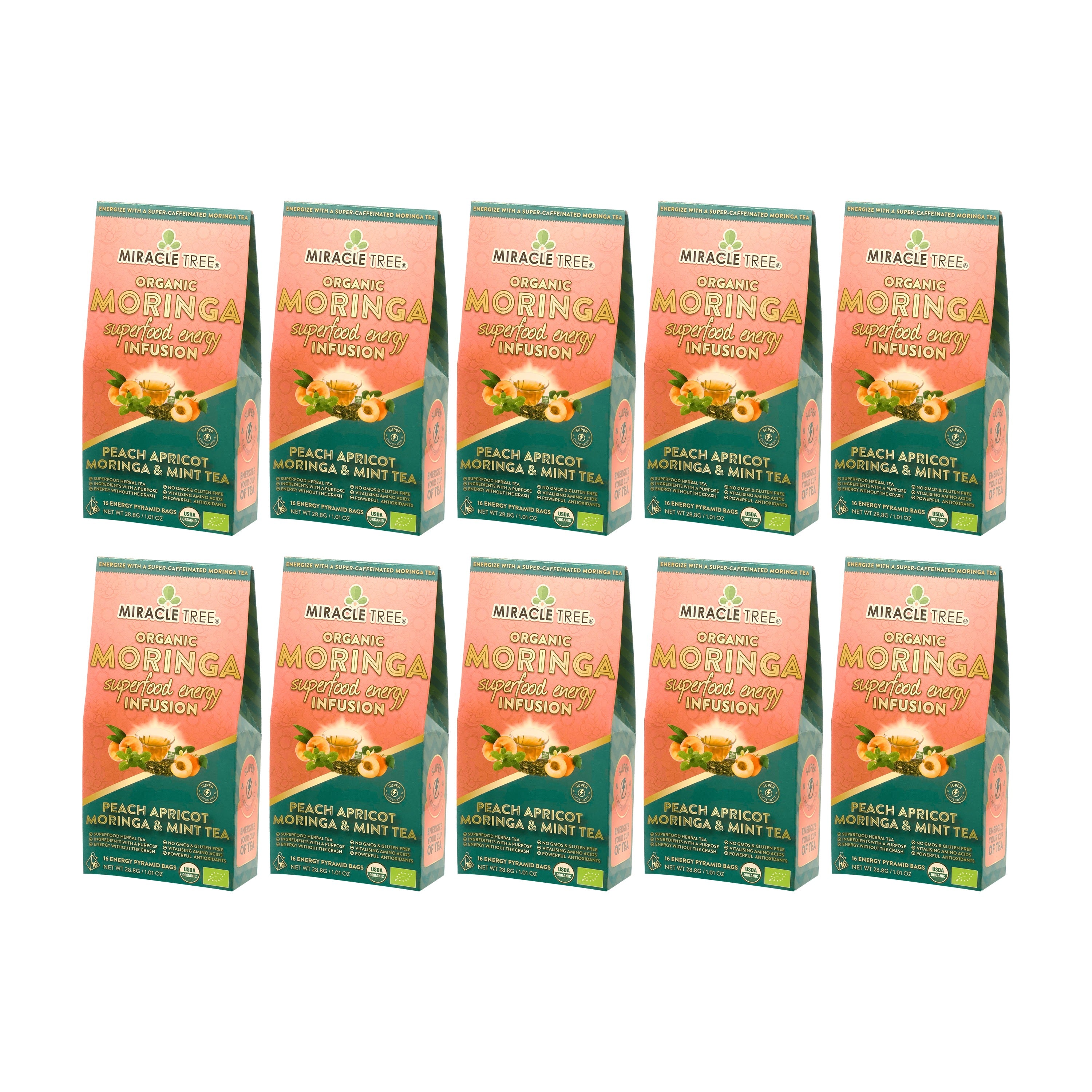 Peach Mint Apricot Moringa Energy Tea | Miracle Tree