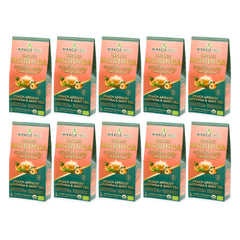 
                    
                      Thé Moringa Énergie Bio - Pêche-Menthe-Abricot - Alternative au Café - Lot de 10 (160 sachets) - Devant de la boîte
                    
                  